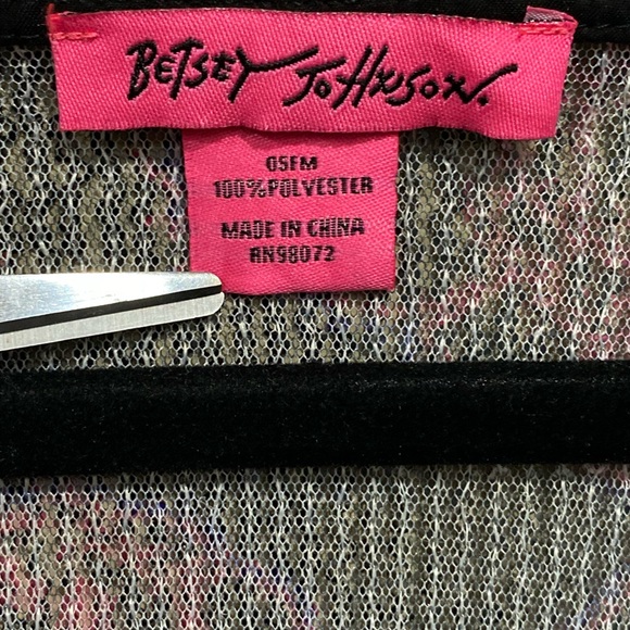 Betsey Johnson Sequin Short Sleeve Kimono Floral Open Front Shawl Multicolor OS - Picture 2 of 10